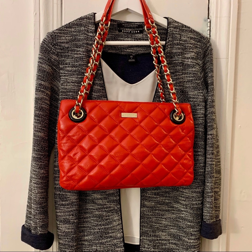 Kate Spade quilted leather double zip shoulder bag